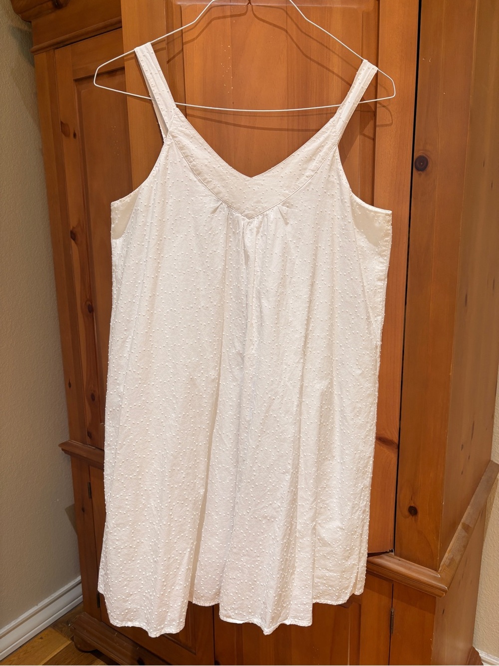 LOFT White Cotton Tank Dress with Crochet Lace Trim - Picture 6 of 6